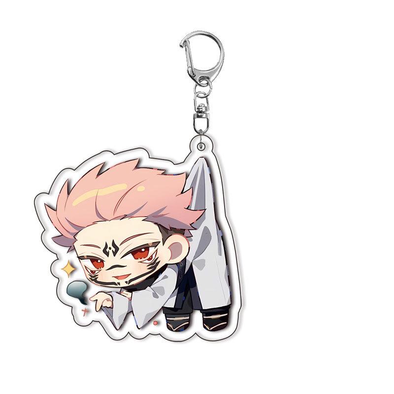 Anime Jujutsu Kaisen Acrylic Keychain Cute Cartoon Figures Pendant Souvenir Gifts For Fans Otaku Collection Toys For Boys Girls