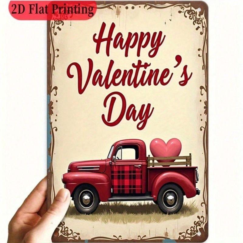 

Valentine Heart Vintage Metal Wall Poster for Cafe