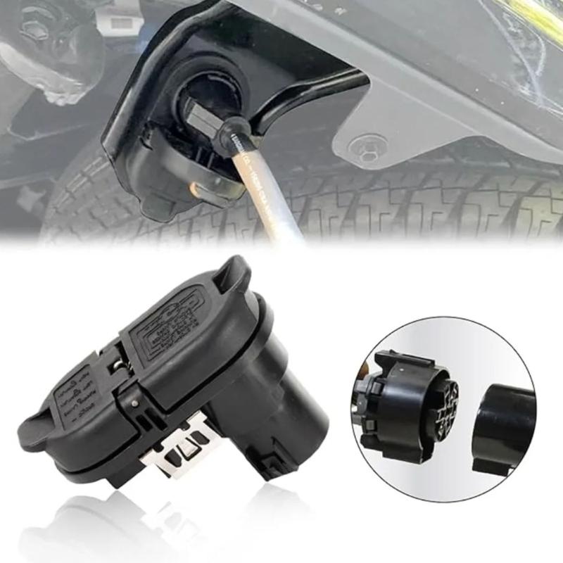 7 Way & 4 Flat Trailer Tow Hitch Wiring Plugs Receptacle Assembly with Mounting Bracket for USCAR Socket