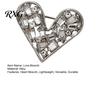 Love Brooch Brooch, with Shiny Rhinestone Decor, Strong Buckle Secure Fit Sturdy Elegant Pin Alloy Classic Heart Shape Versatile Clasp Pin, for Coats
