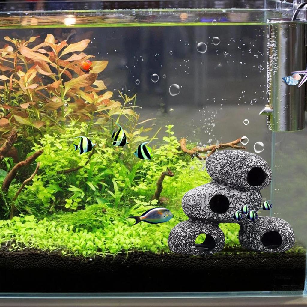Cave For Fish Tank Tunnel Decoration Realistic Aesthetic Aquarium Cave For Freshwater Saltwater Shrimp Terrarium Reptile Snake