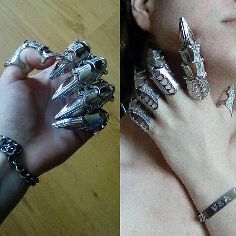 Retro-Gothic-Punk-Stil, übertriebener langer Gelenk-Nagelschwanzring für Männer und Frauen