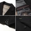 Men's High-End Trench Coat: 71.5% Wool with Slimming Fit and Removable 90% Duck Down Liner for Autumn/Winter