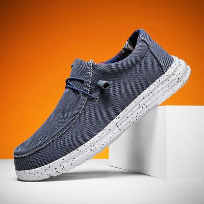 Mode Neuankömmling Herren Freizeit Canvas Schuhe Atmungsaktive Herren Slipper Schnürschuhe Lässige Flats Herren Vulkanisierte Schuhe Fahrschuhe Sneaker