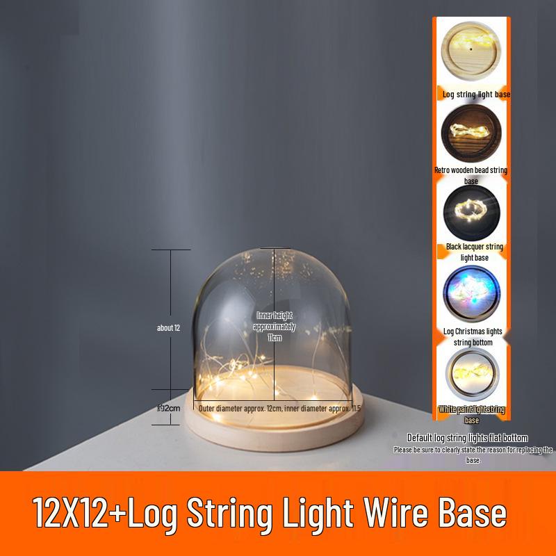 LED Sea Urchin Night Light with Preserved Flower in Glass Cover