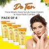 Globus Naturals De-Tan Face Wash, Face Scrub, Face Cream & Face Pack Combo, For All Skin Types 100 Gm, Pack of 4
