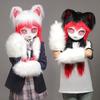 Furui Comic Show Cosplay Kleidung Kopfbedeckung Kig Tierkleidung Tierkopf Fertigprodukt Lolita Katzenohren Cos Plüsch geflochten Tierkopf