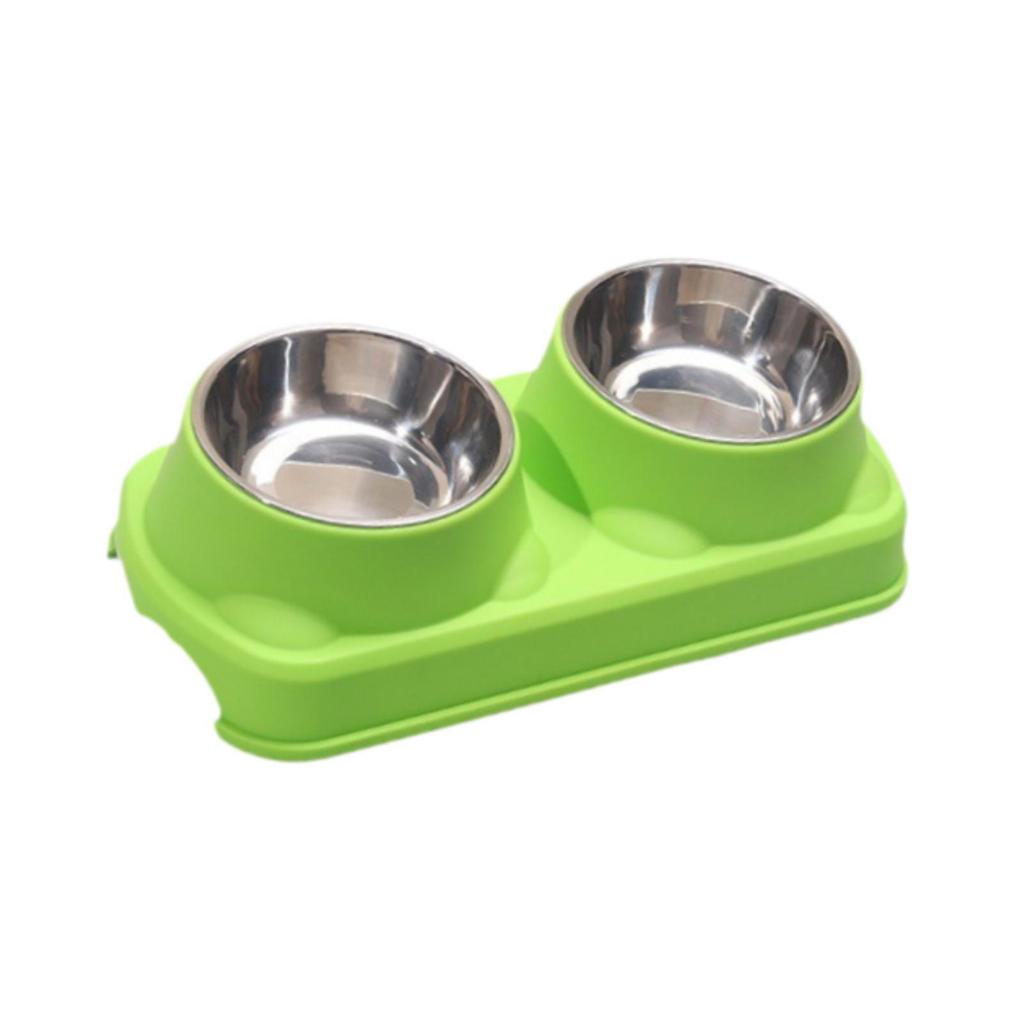 Elevated Cat Bowl Stainless Steel Double Pet Dishes Raised Feeding Set Food Water Holder for Indoor Kitten