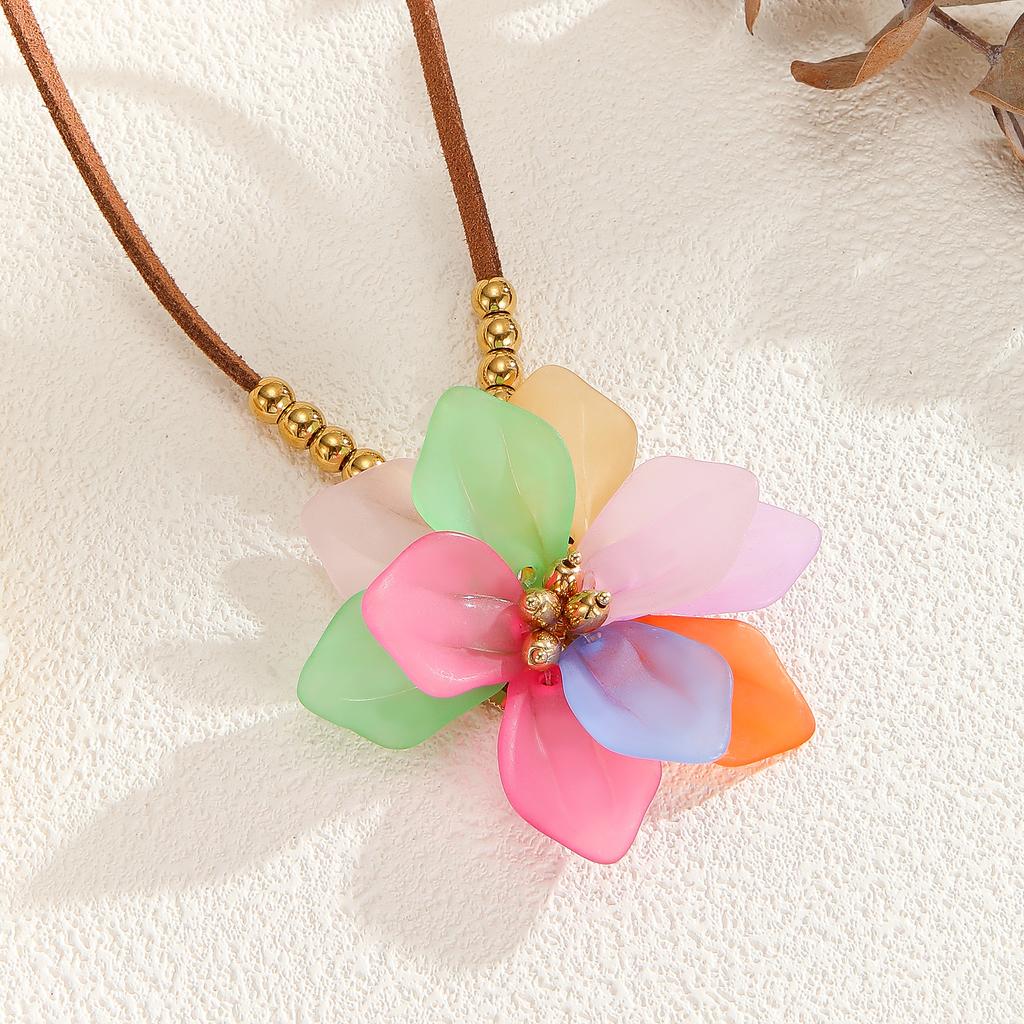 Atoztide Gold Color Heart Flower Sun Pendant Necklace for Women Stainless Steel Multiple Styles Necklace Christmas Jewelry Gift