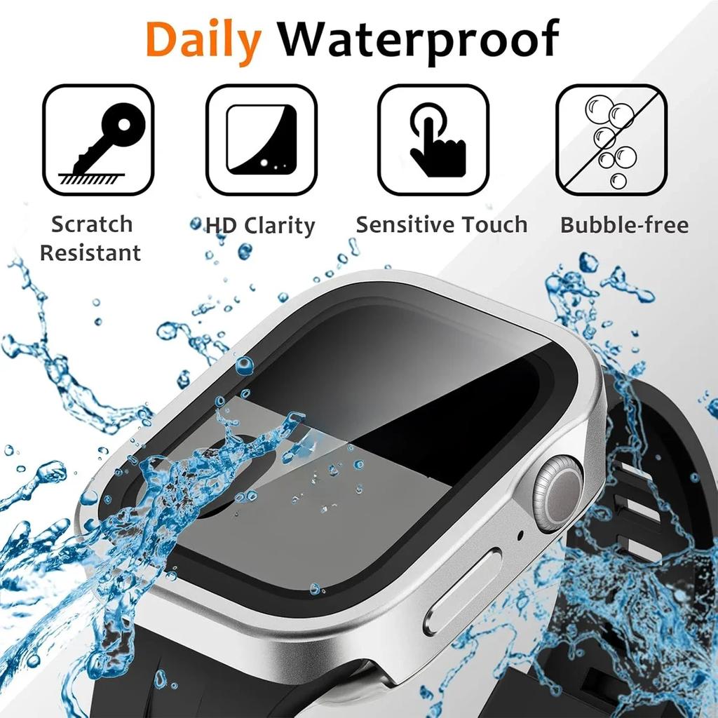 New Full Coverage Waterproof Aluminum Alloy Case for Apple Watch Ultra 2 49mm 46mm 45mm 44mm 42mm Iwatch Series 10 9 8 7 6 SE