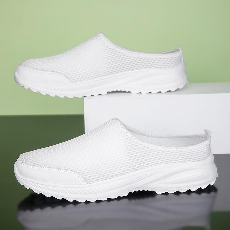 Large size men's shoes summer new lazy hollow breathable mesh shoes low top foot cover casual sports single shoes