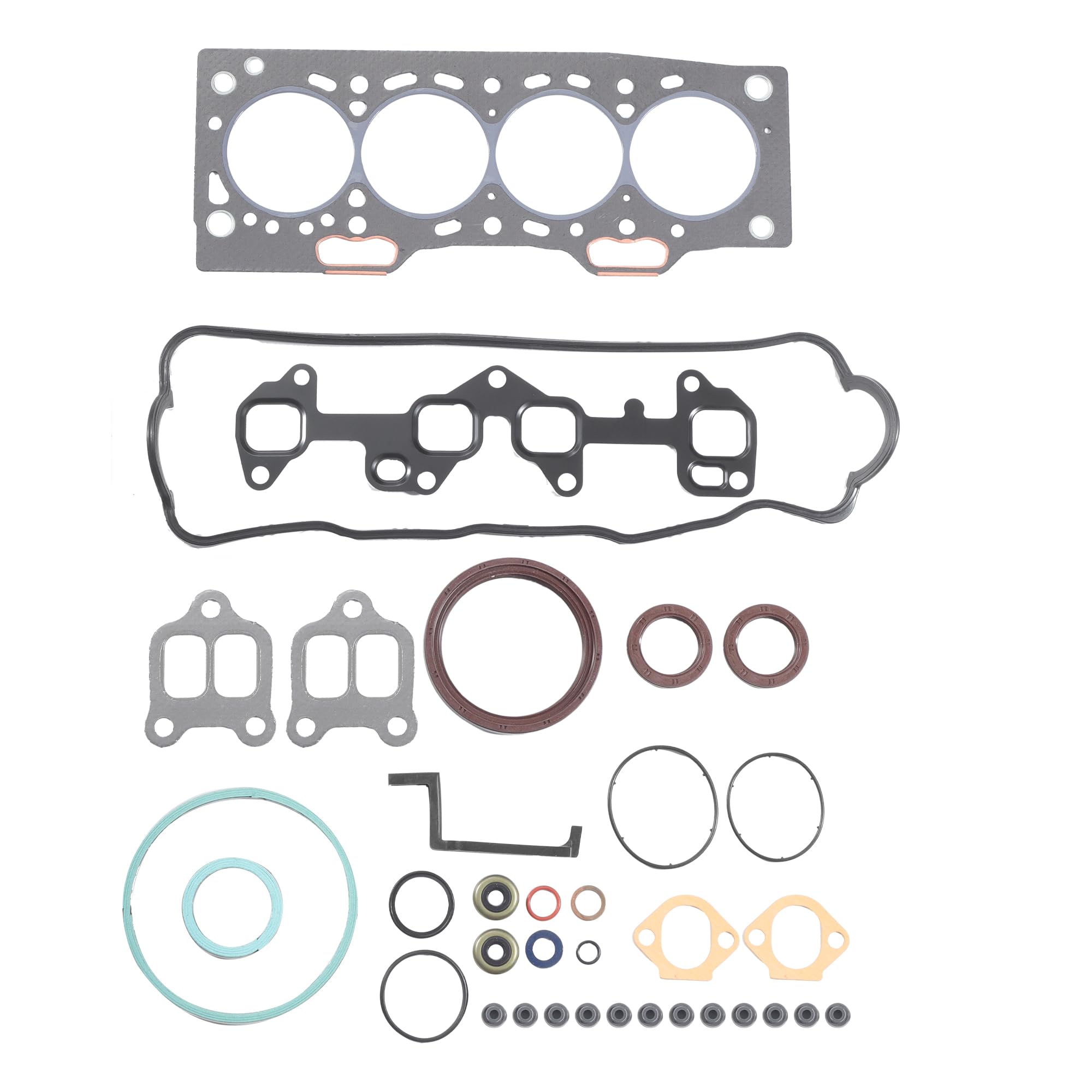 

Motoforti Cylinder Head Gasket Kit for Toyota 3E Engine, Engine Valve Gasket Set Rubber No. 0411111075, Efficiency Seal
