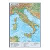 Italy Wall Map Russian Language Physical Geography Educational Poster Vinyl School Classroom Study Living Room Office Map Decor Hanging Scroll