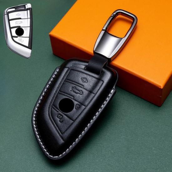 Genuine Leather Car Key Case Cover For BMW 1 2 3 4 5 6 7 8 X1 X2 X3 X4 X5 X5M X7