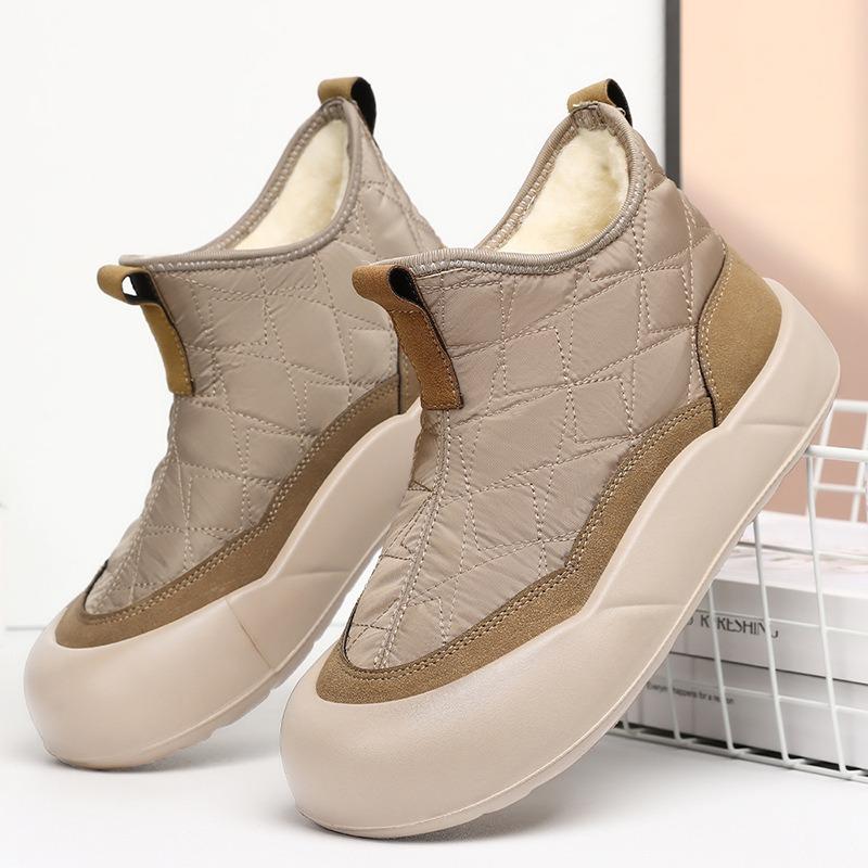Chunky Platform Women Winter Boots Waterproof Down Cloth Soft Bottom Keep Warm Fur  Cold Resistant Female Casual Cotton Shoes