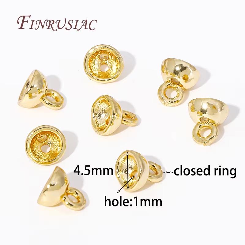 10/20 Stück 18K Vergoldete Quetschperlen Für Schmuck, Quetschperlen-Abdeckung, Perlenendkappen Kugelkette Verbinder, DIY Zubehör, Quetschperlen Endkappe