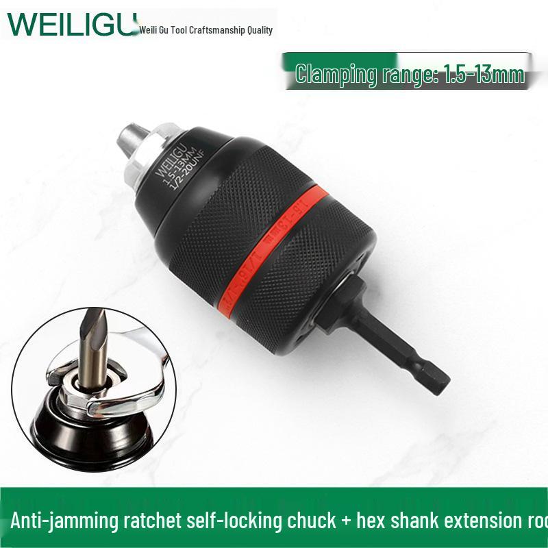 1/4-Inch Hex Shank Drill Chuck Adapter for Electric & Air Wrenches, 6.35mm Lithium Battery Converter