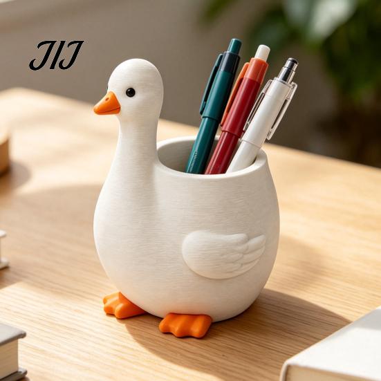 Schreibtisch-Organizer für Schüler, Niedlicher Gänse-Stifthalter, Behälter mit großem Fassungsvermögen und kompakter Größe, 3D-Schreibtisch-Aufbewahrungsbehälter Druck PLA Schreibwaren für Stifte Papier
