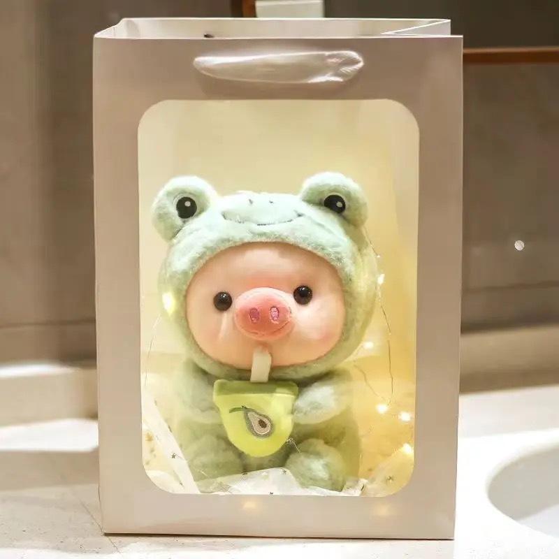 Little Rabbit Doll Cute Pig Plush Toy Girl Heart Milk Tea Pig Doll Sleeping and Pillow Giving Girl Birthday Gift