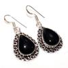 Exclusive Black Onyx 925 Silver Plated Earrings 1.6" Gift Jewelry Trendy Q1M47