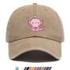 Kawaii Axolotl Gamer Bubble Tea Gewaschene Baseballkappe Unisex Verstellbare Baumwolle Papa Hut