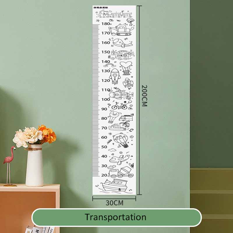 

30*200 см самоклеящиеся съемные мультяшные граффити измерение высоты настенные наклейки настенный декор высота наклейки рисунок раскраска инструмент Transportation