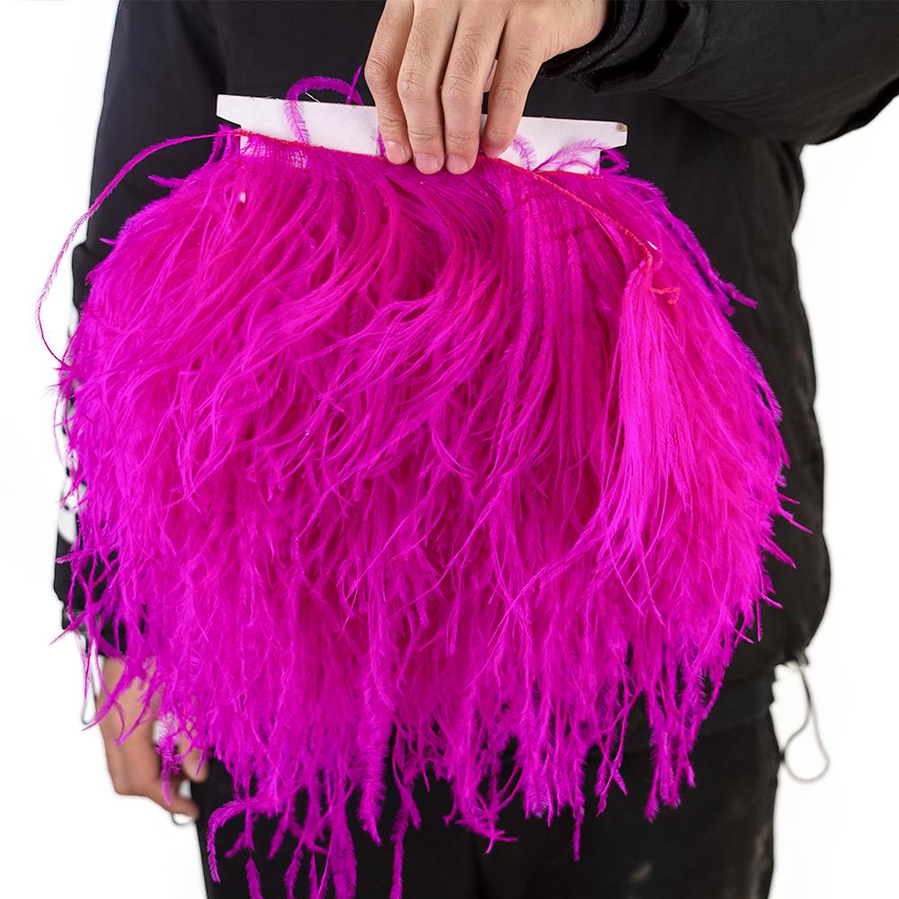 Feather1Meter High Quality Ostrich Feather Trim 10-15/15-18/18-22cm Plumes Fringe Ribbon for Home Party Dress Sewing Wedding Decoration