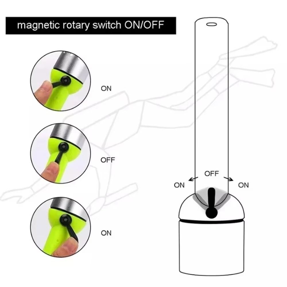 Waterproof LED Magnetic Flashlight Hole Diving Underwater Flashlight Diving Lamp  Emergency