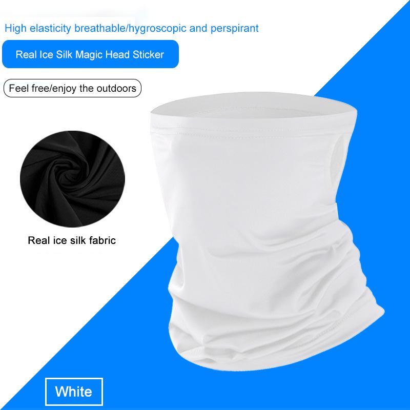 

Ice Silk Face Mask Cover UV Protection Breathable Cycling Headwear Balaclava Sports Running Scarf Dustproof Motorcycle Men Women білий