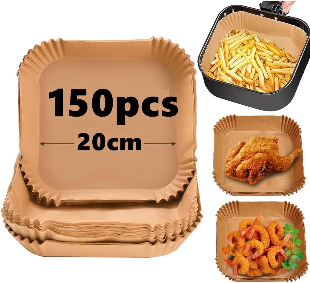 50 pz/set Friggitrice Ad Aria Carta Usa E Getta Pergamena Polpa di Legno Piroscafo Cheesecake Friggitrice Ad Aria Accessori Carta Da Forno Per Friggitrice Ad Aria