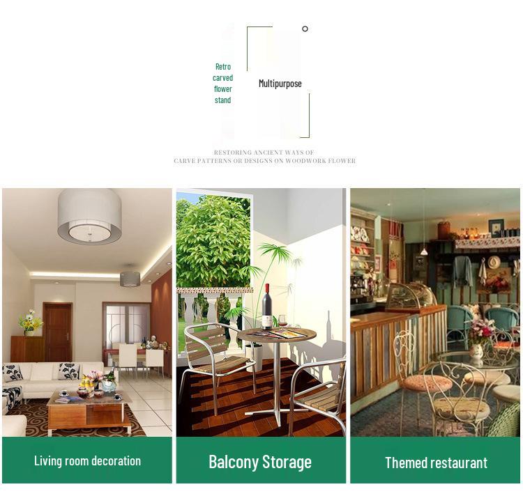 Chinese Style Multi-Layer Flower Stand for Living Room or Balcony, Plastic Pothos Rack