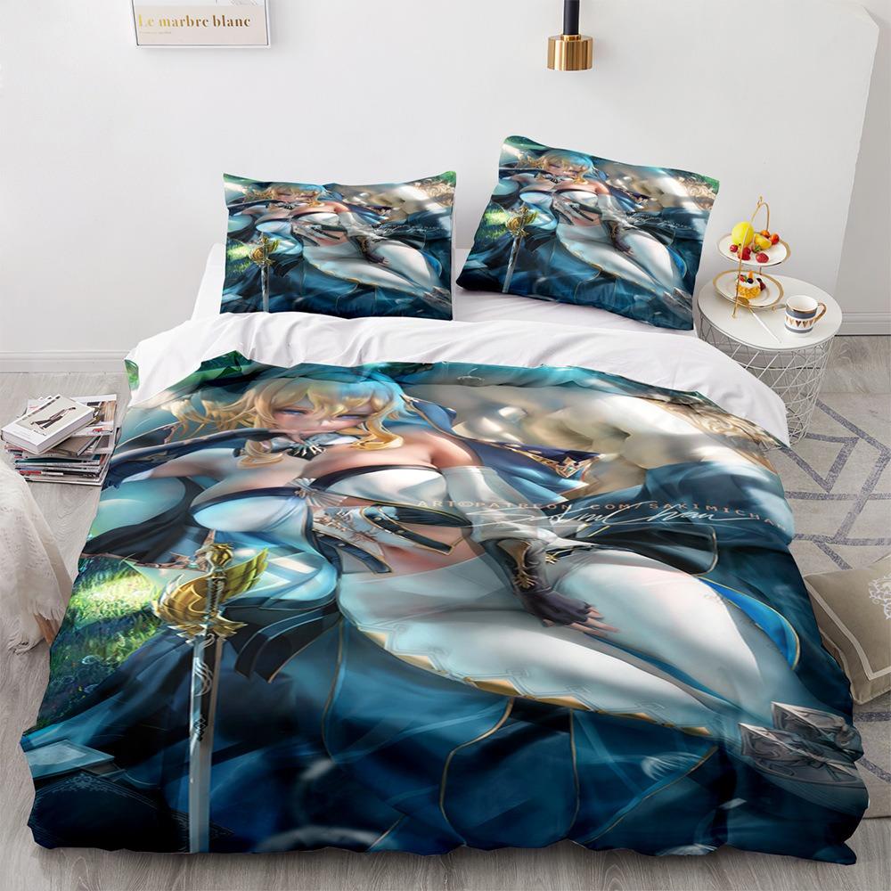 Genshin Impact Bedding Sets 100% Polyester Printed Comforter Bed Cover Duvet Cover Pillow Case 2-3 Pieces Sets Kids Adult Size