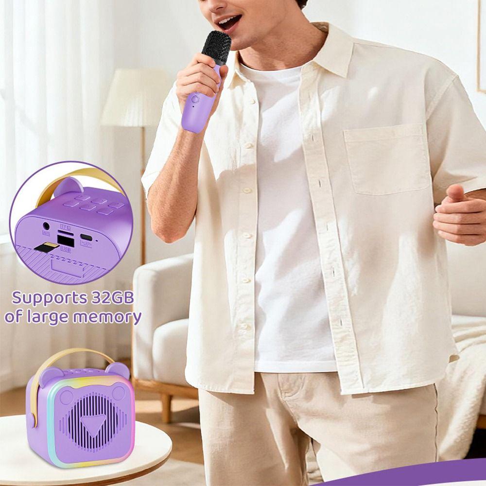 HIFI Surround Mini Karaoke Machine 3.5mm Earphone Mini Home Karaoke Speaker  Parties