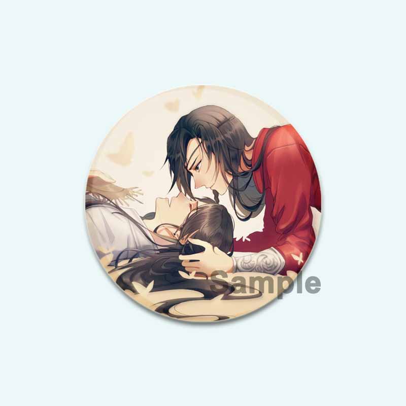32/44/58 mm Anime Heaven Official's Blessing Badge Hua Cheng/Xie Lian Cartoon-Broschen, handgefertigt, niedliche Emaille-Anstecker als Schmuck, Geschenk-Accessoire