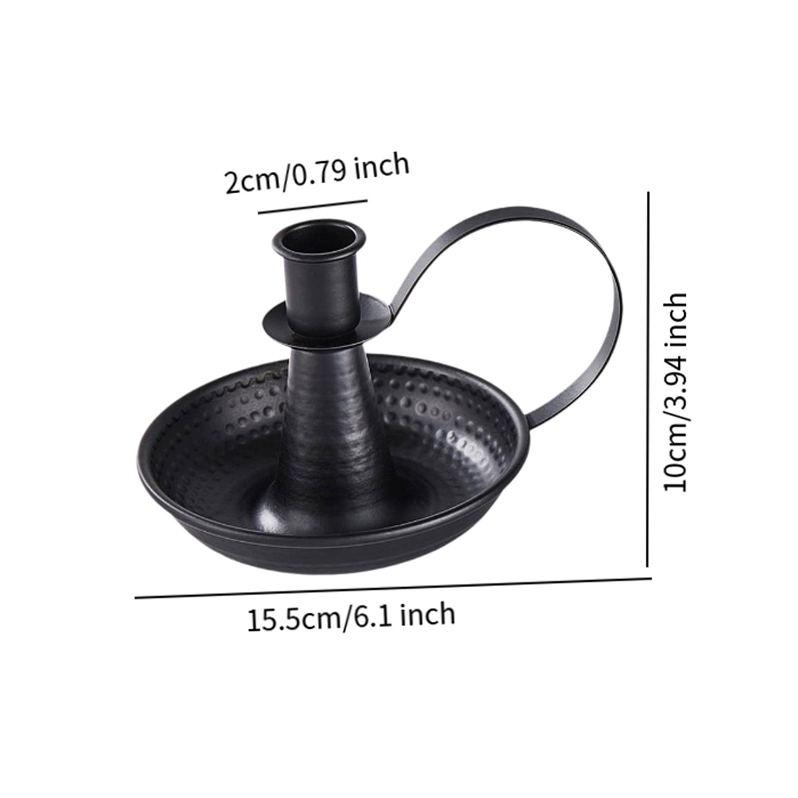

Iron Candle Holder with Handle Retro Handheld Candlestick Candle Stand Festival Ornament Christmas Decoration for Dining Room