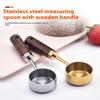 15Ml Wooden Coffee Scoop Stainless Steel Long Handle Measuring Spoon For Coffee Tablespoon Kitchen Tool Cafe Decoration