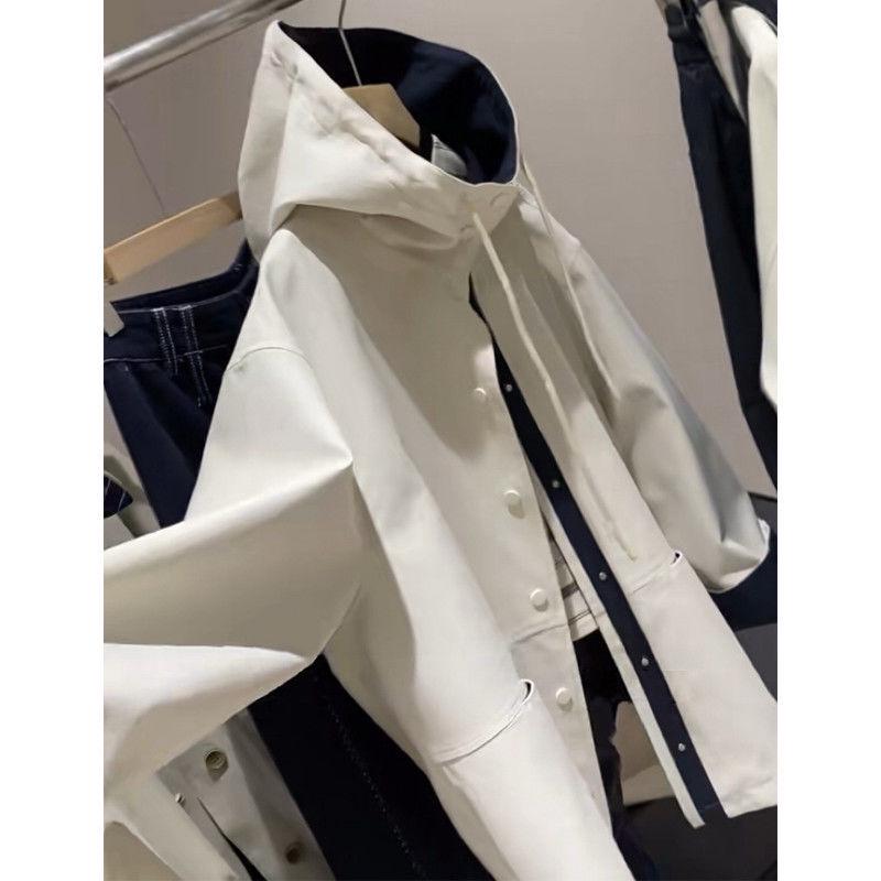 2025 Women's Korean-Style Hooded Trench Coat: Spring/Autumn, Japanese-British Casual Small Size