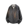 Men's Autumn V-Neck Knit Sweater: Loose-Fit Korean Polo Style