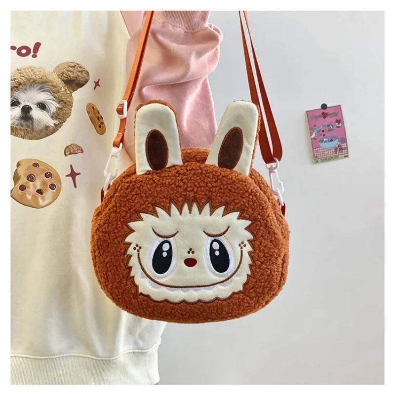 Cute Labubu Crossbody Bag Cartoon Backpack Doll Change Plush Bag Children'S Backpack Cartoon Bag Shoulder Bag Handbag Girl Gift