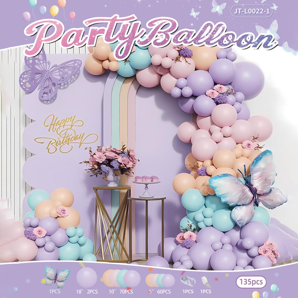 Retro Birthday Balloon Party Decoration Scene Arrangement Supplies Opening Set Balloon Chain