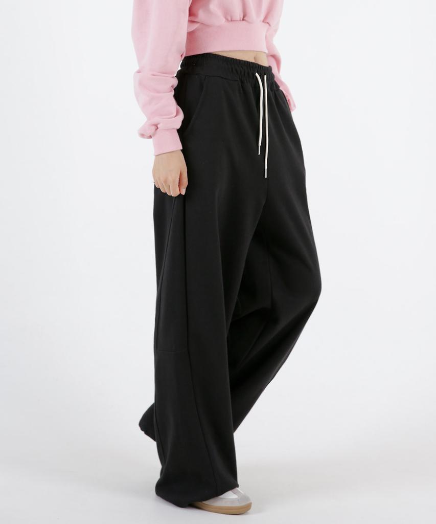 UMM Women'S Curved Cut Hem Drawstring Wide Training Pants