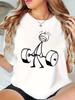 Dumbbell Graphic Print Tee Gym Casual Wear Summer Short Sleeved Harajuku Streetwear Tops Tees Unisex Women Clothing Popular