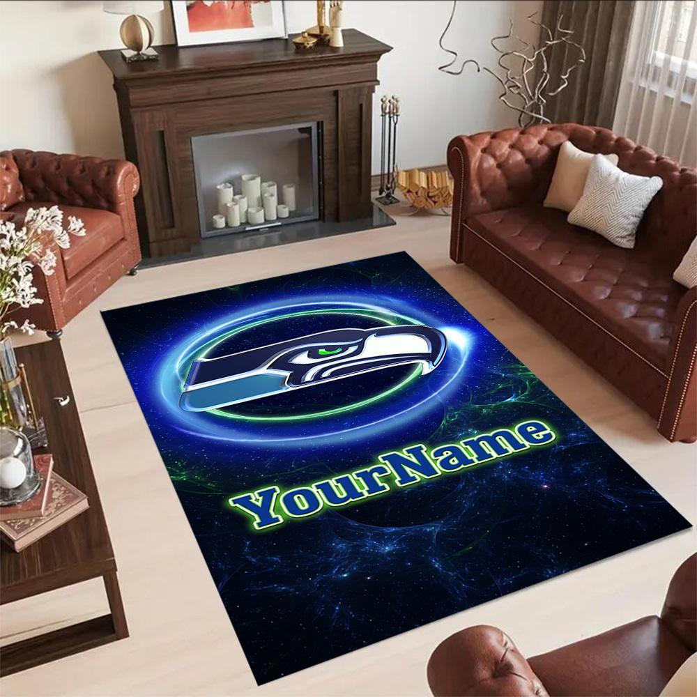Seattle Seahawks Customizable Name Carpet Design For Decorate Room Dining Room Hallway Study Room Antislip Carpet Office Home Decor
