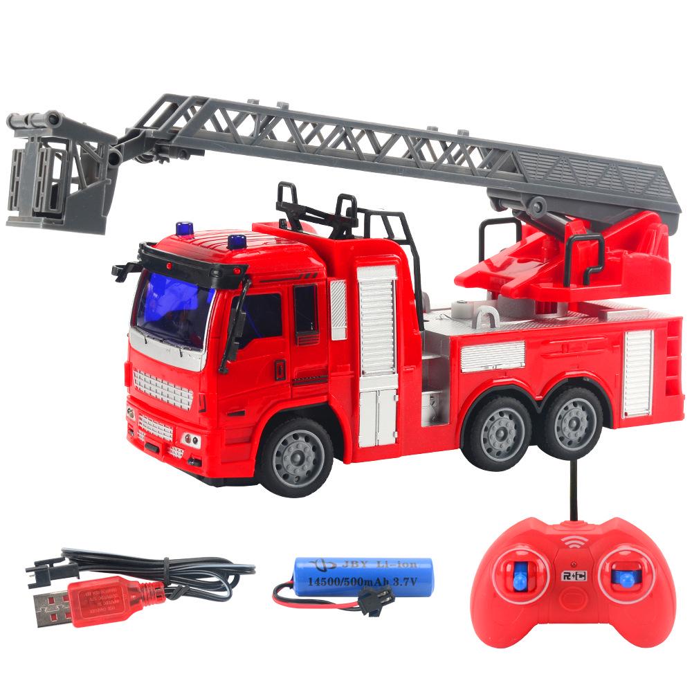 Children's Rechargeable Remote Control Excavator Bulldozer Toy with Lights