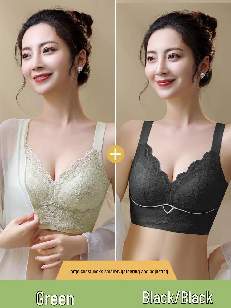 Plus Size Adjustable Push-Up Bra for Large Busts: Side Support, Posture Correcting, Anti-Sagging, Minimizing Design.