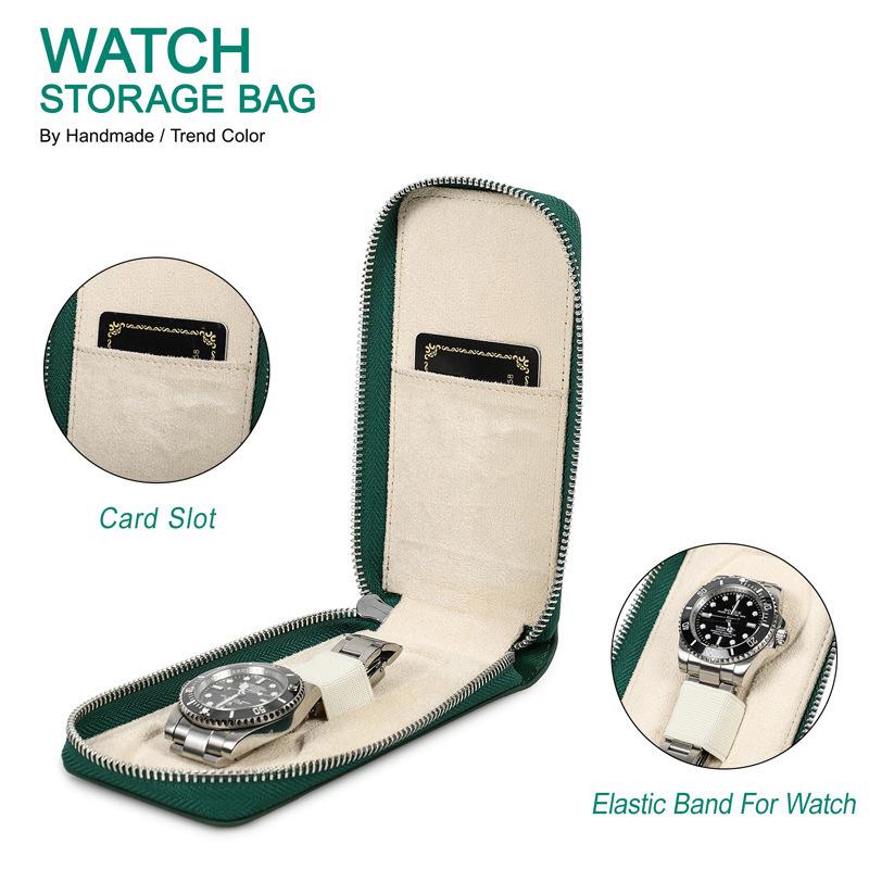 Anti-Dust Watch Bag Organizer Jewelry Storage Gift Bag Flannelette & Leather Watch Accessories Case For Watch Storage 1PC