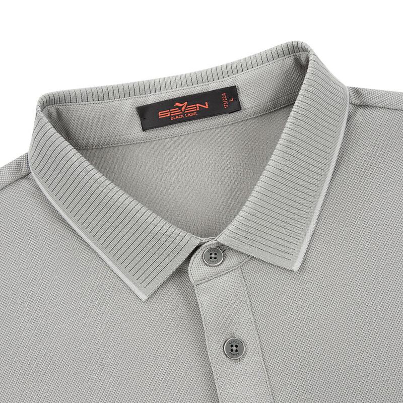 Seven Men's Silk Blend Pique Polo Shirt