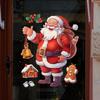 Cartoon Christmas Window Sticker Decoration 2025 New Year Snowman Santa Claus Home Kids Room Wall Glass Static Sticker Removable