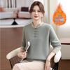 Young Mother Plus Velvet Sweater: Stylish Chinese Knit Base Layer for Middle-aged & Elderly Women