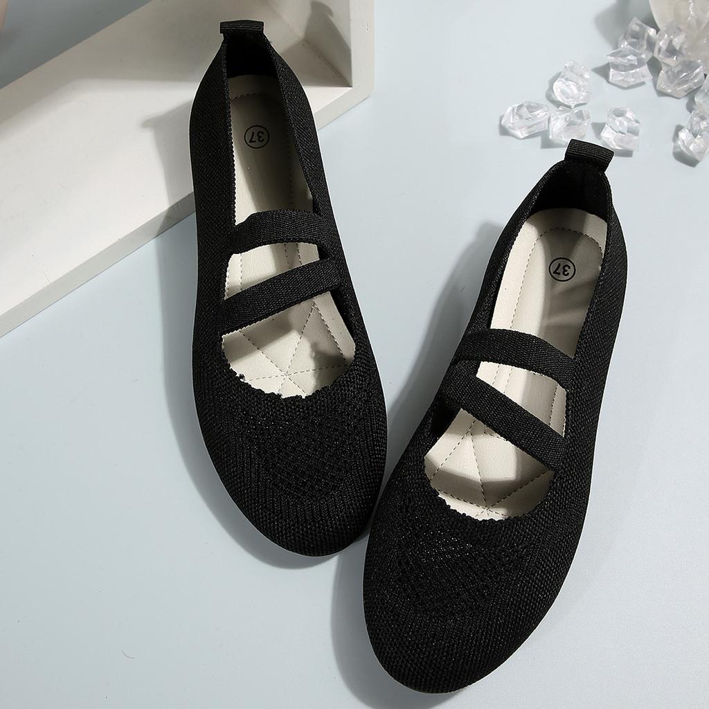 Flache Einzel Schuhe Damen Herbst neu große Größe runde Zehenpartie Fußbedeckung Mode Freizeitschuhe